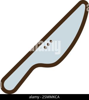 Couteau à dîner vecteur doodle illustration et graphique. Partie de la cuisine et de la catégorie de cuisson. Illustration de Vecteur