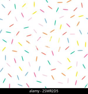 Motif simple à saupoudrer sans couture. Beignet coloré ou glaçage à gâteau avec garniture saupoudrée. Illustration vectorielle dans le style scandinave Illustration de Vecteur