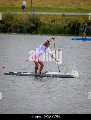 GBSUP National Race Series, Championnats de sprint au National Watersports Centre, Holme Pierrepont Country Park, Nottingham, Royaume-Uni Banque D'Images