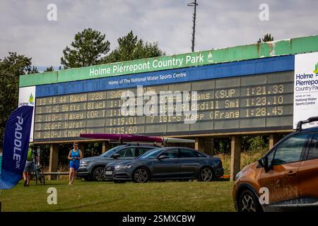 GBSUP National Race Series, Championnats de sprint au National Watersports Centre, Holme Pierrepont Country Park, Nottingham, Royaume-Uni Banque D'Images