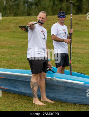 GBSUP National Race Series, Championnats de sprint au National Watersports Centre, Holme Pierrepont Country Park, Nottingham, Royaume-Uni Banque D'Images