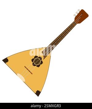 illustration vectorielle de style plat d'instrument de musique balalaika isolée sur fond blanc Illustration de Vecteur