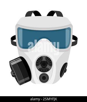 masque respiratoire respirateur pour la protection contre les maladies et les infections transmises par les gouttelettes aéroportées arrêter le virus plat illustration vectorielle est Illustration de Vecteur