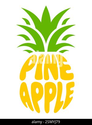 ananas nom d'un fruit sous la forme d'un fruit logo créatif et original pour votre entreprise ou entreprise logo illustration vectorielle isolé sur blanc Illustration de Vecteur