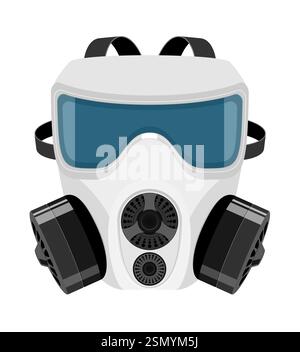 masque respiratoire respirateur pour la protection contre les maladies et les infections transmises par les gouttelettes aéroportées arrêter le virus plat illustration vectorielle est Illustration de Vecteur
