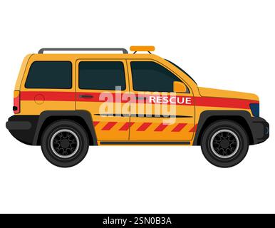 illustration vectorielle de style plat de véhicule de sauveteur de sauvetage isolée sur fond blanc Illustration de Vecteur
