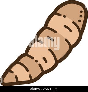 Illustration et graphique de doodle vectoriel du manioc. Fait partie de la catégorie légumes. Illustration de Vecteur