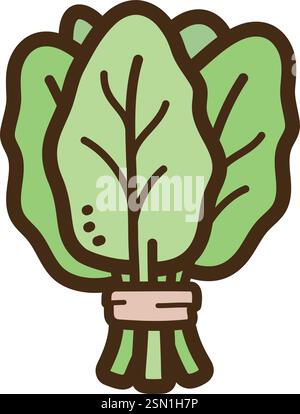 Illustration et graphique de doodle vecteur d'épinards. Fait partie de la catégorie légumes. Illustration de Vecteur