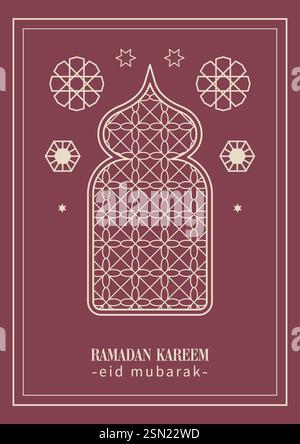 Ramadan Kareem Line Art Design Illustration de Vecteur