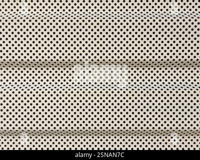 Métal perforé blanc industriel moulé pour volet roulant ou autre clôture métallique. Panneau métallique perforé cannelé horizontal. Texte d'arrière-plan transparent Banque D'Images