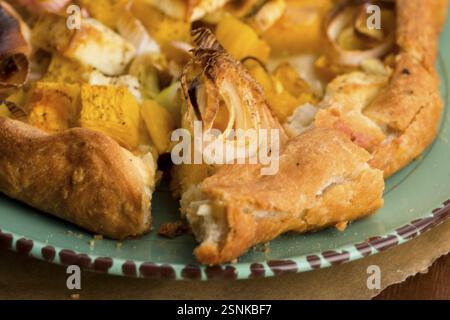 Galette aux poireaux, citrouille et feta, lodz, pologne Banque D'Images