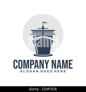 symbole de vecteur de logo de navire de mer Illustration de Vecteur