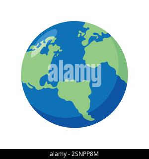 Globes de terre isolés sur fond blanc. Icône Terre planète plate. Illustration vectorielle Illustration de Vecteur