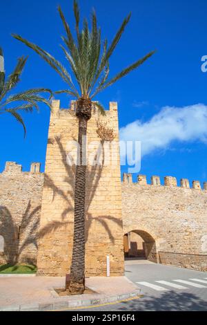 Remparts de la ville médiévale, Alcudia, Majorque, Îles Baléares, Espagne Banque D'Images