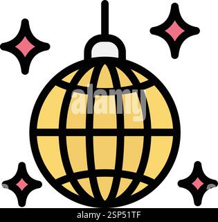 Illustration de conception d'icône de vecteur de boule disco Illustration de Vecteur