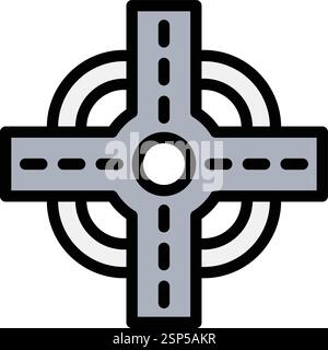 Illustration de conception d'icône de vecteur d'intersection de route Illustration de Vecteur