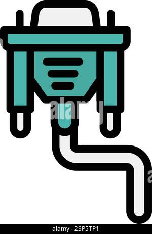 Illustration de conception d'icône de vecteur de câble VGA Illustration de Vecteur