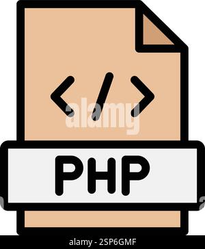Illustration de conception d'icône vectorielle PHP Illustration de Vecteur