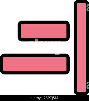 Illustration de conception d'icône de vecteur d'alignement à droite Illustration de Vecteur