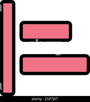 Illustration de conception d'icône de vecteur d'alignement à gauche Illustration de Vecteur