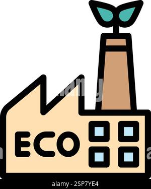 Illustration de conception d'icône de vecteur d'usine ECO Illustration de Vecteur