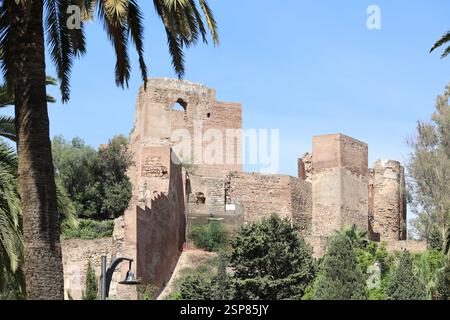 Vue de l'Alcazaba de Malaga, Andalousie, Espagne Banque D'Images