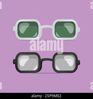 Icône de vecteur de lunettes de soleil plates isolée Illustration de Vecteur