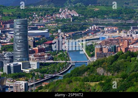 Bilbao vue panoramique sur la ville depuis le sommet du mont Artxanda Banque D'Images