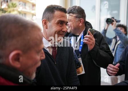 Sanremo, Italie. 14 février 2025. Roberto Vannacci présente son nouveau livre ‘courage Wins' au Sanremo Casino's Literary Tuesday à Sanremo, dans le nord de l'Italie - vendredi 14 février 2025. Divertissement. (Photo de Marco Alpozzi/LaPresse) crédit : LaPresse/Alamy Live News Banque D'Images