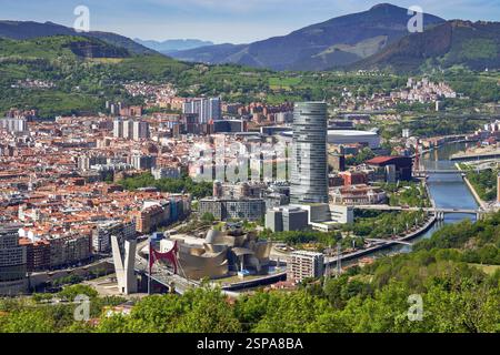 Bilbao vue panoramique sur la ville depuis le sommet du mont Artxanda Banque D'Images