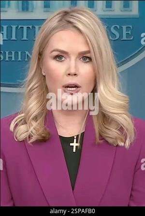 KAROLINE LEAVITT présentatrice de télévision américaine dans une photo de 2025 en tant que secrétaire de presse de la Maison Blanche tunder Donald Trump Banque D'Images