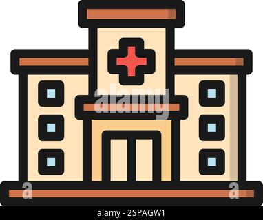 Illustration de conception d'icône de vecteur d'hôpital Illustration de Vecteur