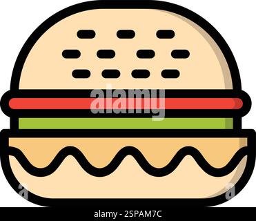 Illustration de conception d'icône de vecteur de hamburger Illustration de Vecteur