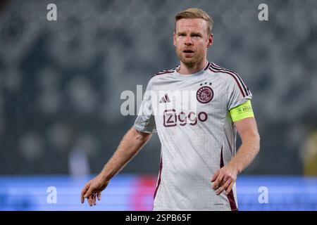 Bruxelles, Belgique. 14 février 2025. Davy Klaassen de l'Ajax lors des éliminatoires de la phase de Knockout 2024/25 de l'UEFA Europa League entre Royale Union Saint-Gilloise et l'AFC Ajax au stade King Baudouin à Bruxelles, Belgique, le 13 février 2025 (photo by Andrew SURMA/ Credit : Sipa USA/Alamy Live News Banque D'Images
