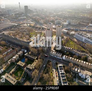 Vue panoramique de Londres, Royaume-Uni, en particulier la zone autour d'Euston et les arrondissements environnants. Les bâtiments de construction et résidentiels sont visibles. Banque D'Images