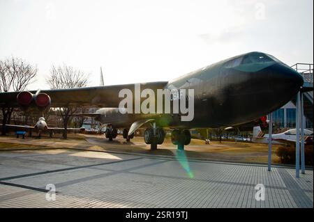 USAF B-52 Stratofortress. Bombardier stratégique, capacité nucléaire à longue portée. Symbole de la puissance aérienne américaine pendant la guerre froide. Aussi un avion polyvalent Banque D'Images