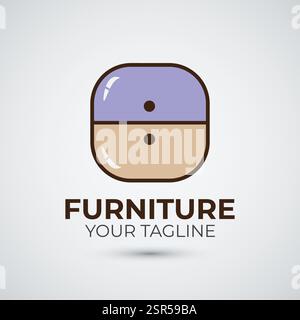Modèle de conception de logo de mobilier minimal Illustration de Vecteur