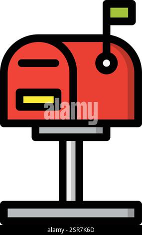 Illustration de conception d'icône de vecteur de boîte aux lettres Illustration de Vecteur