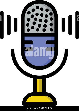 Illustration de la conception de l'icône du vecteur du microphone Illustration de Vecteur