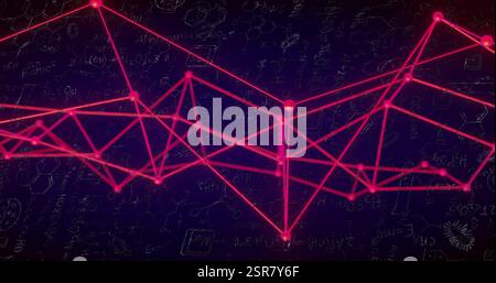 Image du réseau de connexions sur la formule chimique sur fond noir Banque D'Images