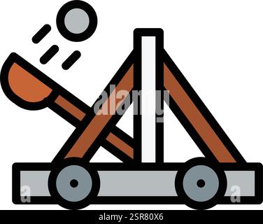 Illustration de conception d'icône de vecteur de catapulte Illustration de Vecteur