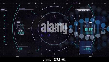 Image de brin d'adn, traitement de données numériques et balayage de oscilloscope Banque D'Images