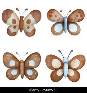 Une illustration d'aquarelle dessinée à la main de Butterfly Aquarelle dessinée à la main qui a été tracée par image et vectorisée. L'illustration est parfaite pour n'importe quel d Illustration de Vecteur