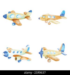 Une illustration à l'aquarelle dessinée à la main de Cartoon plane concept d'illustration dessinée à la main qui a été tracée par image et vectorisée. L'illustration est parfaite Illustration de Vecteur