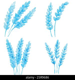 Une illustration d'aquarelle dessinée à la main de tige de blé dessinée à la main qui a été tracée par image et vectorisée. L'illustration est parfaite pour n'importe quel pro du design Illustration de Vecteur