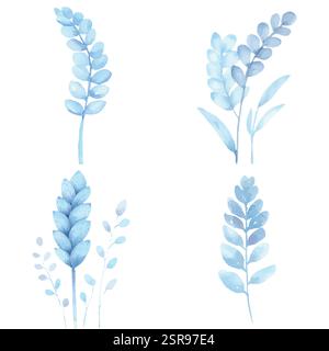 Une illustration d'aquarelle dessinée à la main de tige de blé dessinée à la main qui a été tracée par image et vectorisée. L'illustration est parfaite pour n'importe quel pro du design Illustration de Vecteur