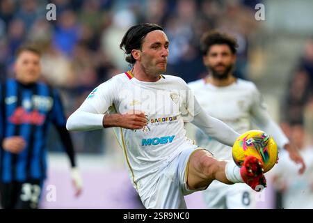 Bergame, Italie. 15 février 2025. Tommaso Augello de Cagliari lors du match de Serie A entre Atalanta et Cagliari au stade Gewiss de Bergame, Italie du Nord -, samedi 15 février 2025 . Sport - Soccer . (Photo de Spada/LaPresse) crédit : LaPresse/Alamy Live News Banque D'Images