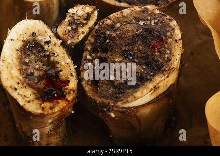 Moelle osseuse de bœuf rôtie maison Banque D'Images