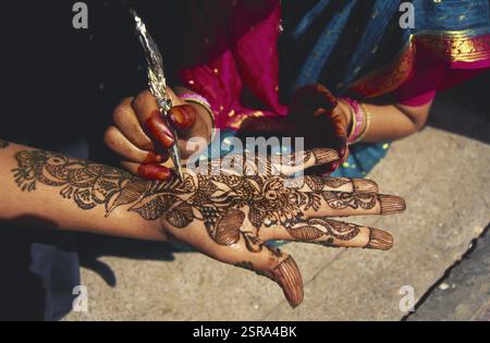 Concours Mehendi après Festival, Jaipur, Rajasthan, Inde, Asie Banque D'Images