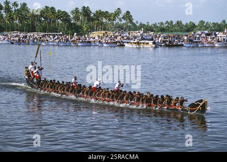 Nehru Boat race Festival 11 août 2001, Allappuzha Alleppey, Kerala, Inde, Asie Banque D'Images